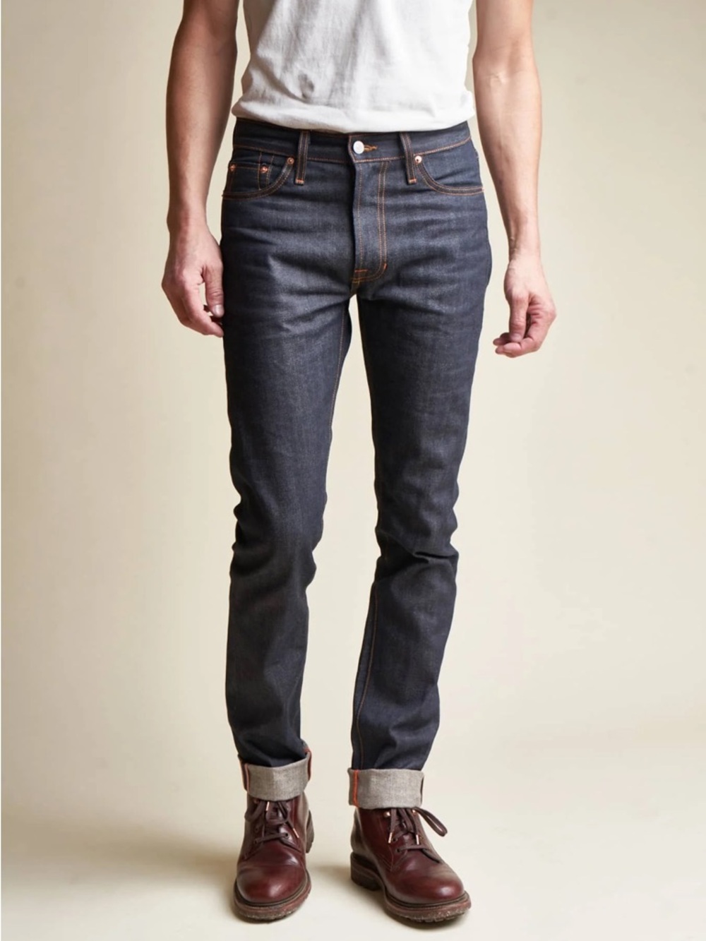 Bowie & Co. Selvedge Slim Tapered Dark Blue Men’s Premium Denim‎ Jeans